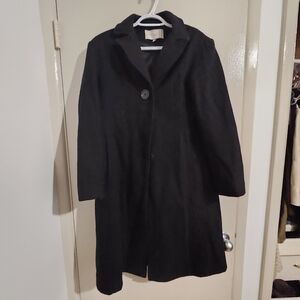 Elegant Black Women's Trench Coat Wool blend